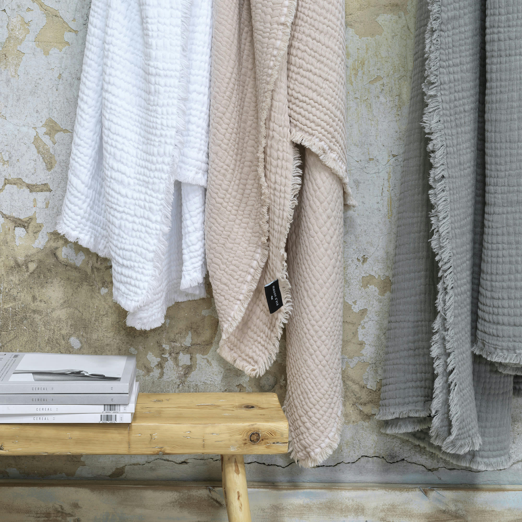 IBIZA - Plaid en  gaze de coton blanc 130X180 CM