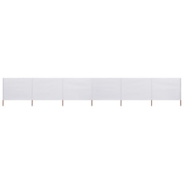 Brises-vue paravent 6 panneaux tissu 800 tissu blanc Helloshop26