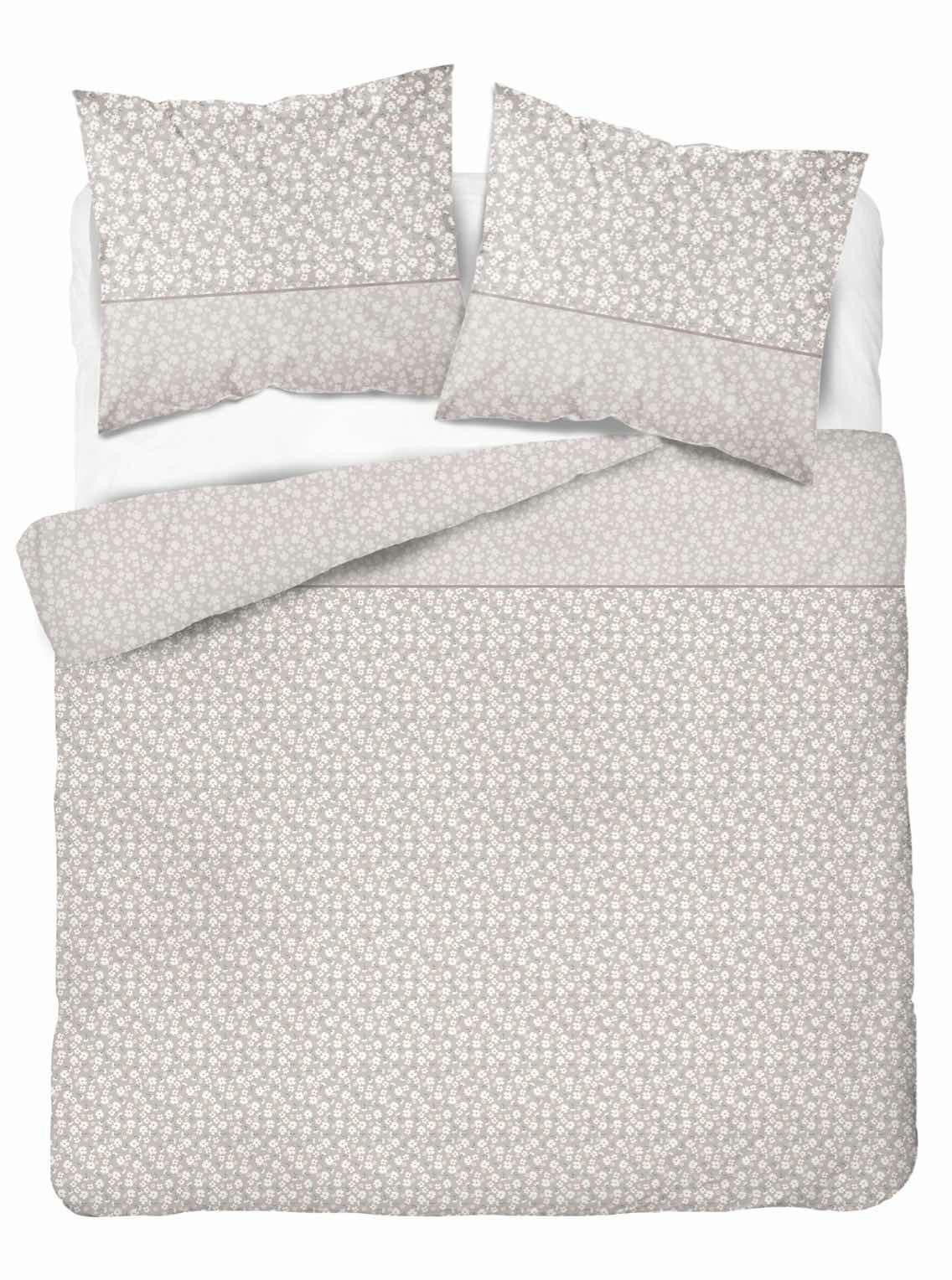 Pościel 220x200 Beżowa w kwiatki – romantyczny wzór - 5336 B - Soft Meadow