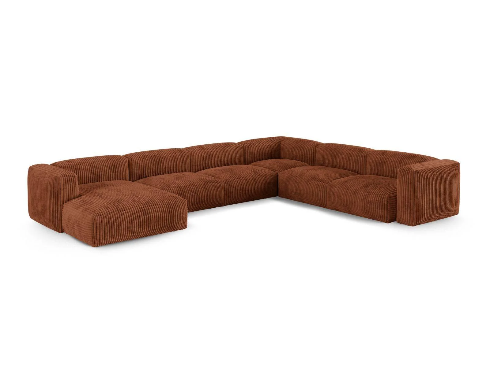 Modulaire hoekbank Martina rechts ribstof