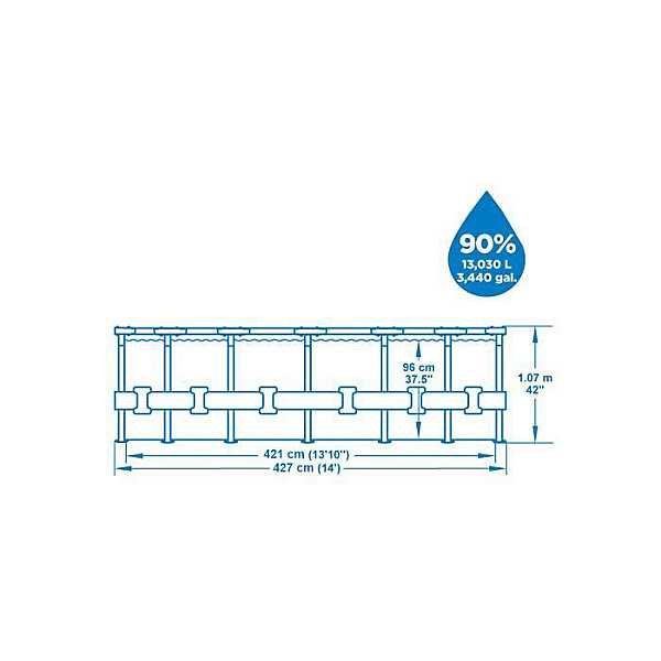 Bestway Piscine hors sol tubulaire ronde Bestway Steel Pro Max 427 x 107 cm gris clair