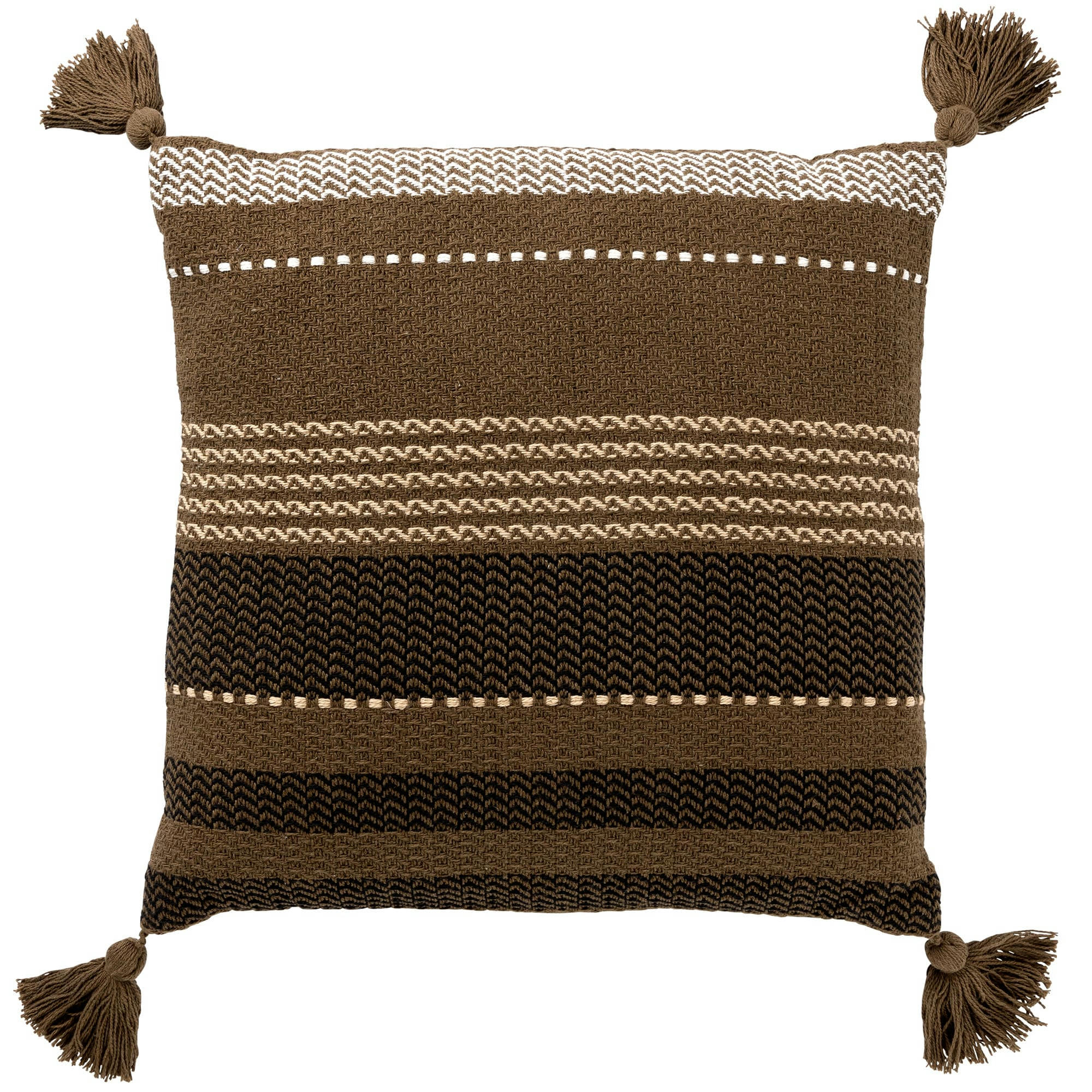 - Coussin - vert en coton 45x45 cm avec motif rayé