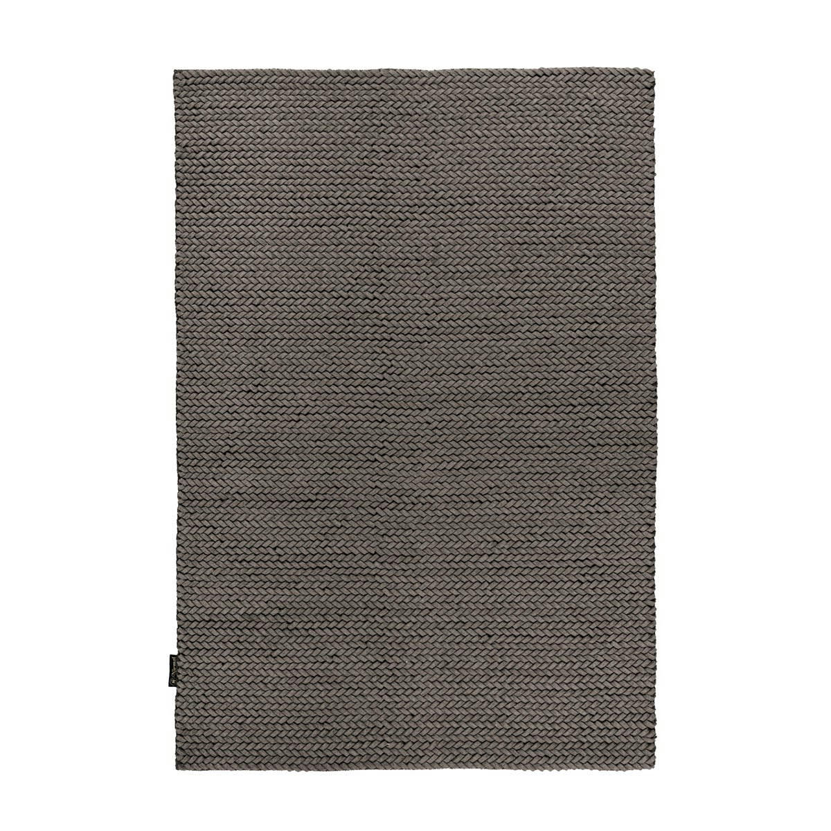 BORY - Tapis tressé main en Laine Gris 120x170 cm