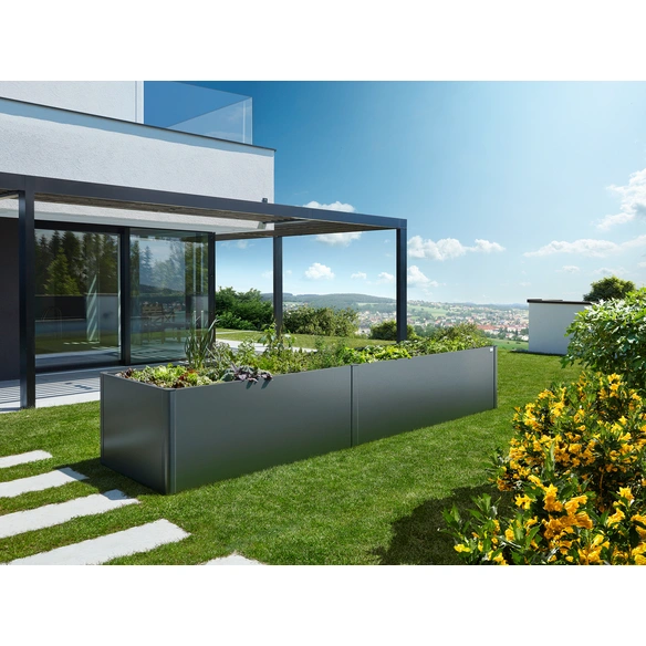 Hochbeet, BxHxT: 397 x 77 x 103,1 cm, dunkelgrau-metallic