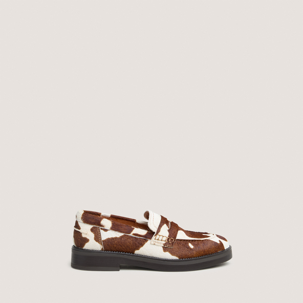Mocassins à bouts rondsen poulain vache marron | MIRNA