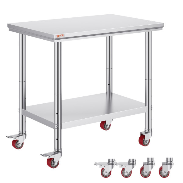 Stół roboczy ze stali nierdzewnej – Nośność 317 kg 90x60x80 cm