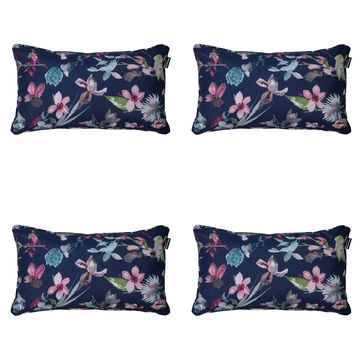 Madison sierkussen Cato - blauw - 30x50x10cm - set van 4