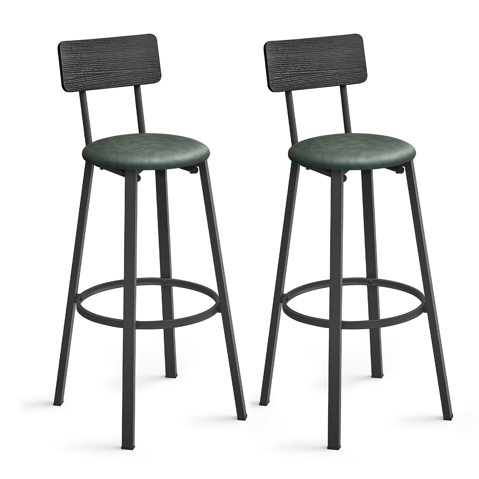 - Tabourets de bar rembourrés en PU acier vert forêt