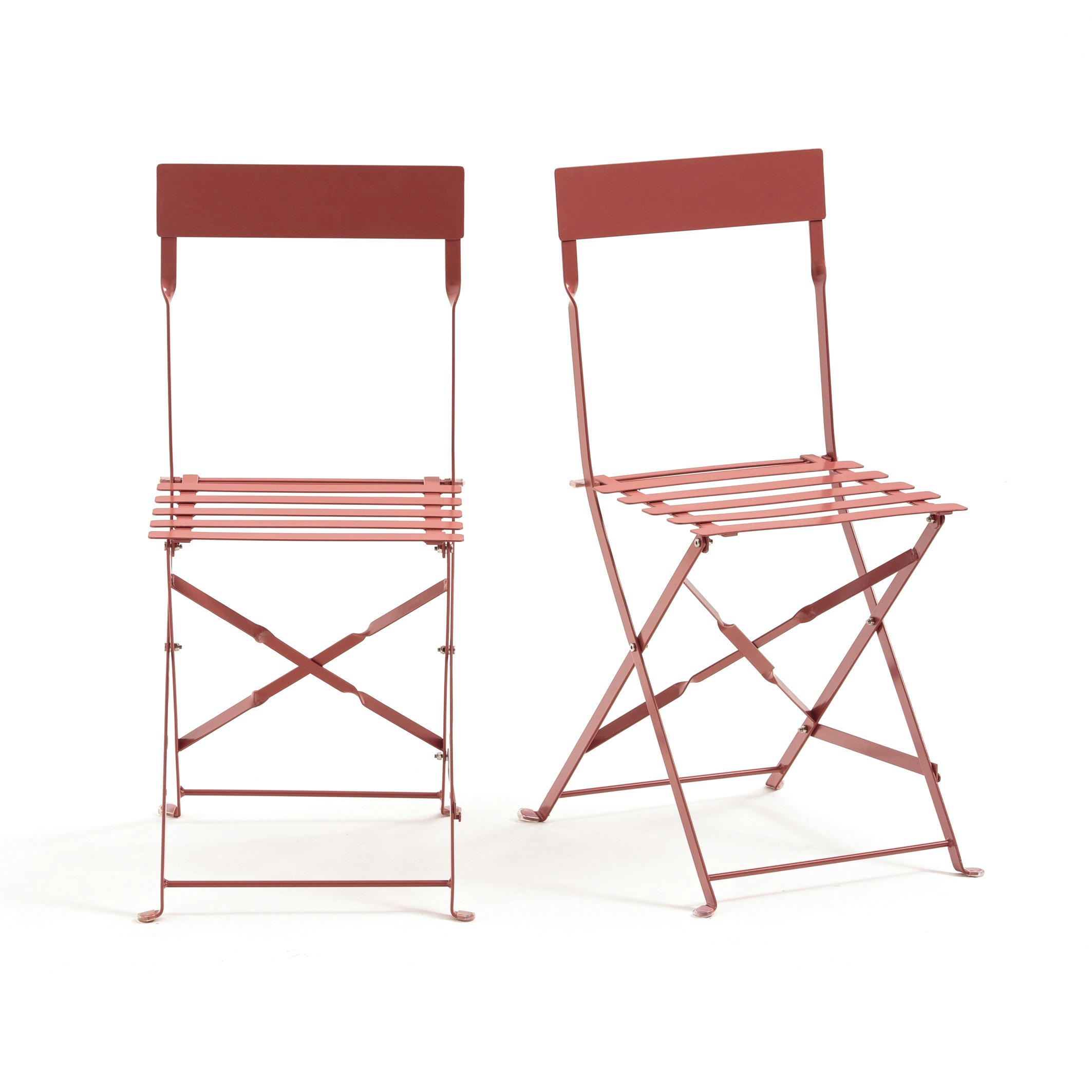 Lot de 2 chaises pliantes métal fer, Ozevan