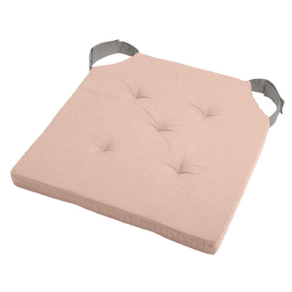 SCRATCHS - Coussin de chaise attaches scratchs poudre et gris 38x38
