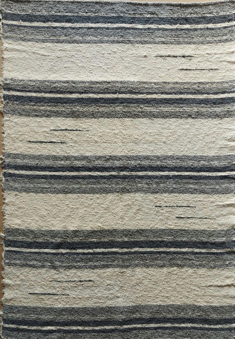 SENCILLO - Tapis en coton océan gris 170x240cm