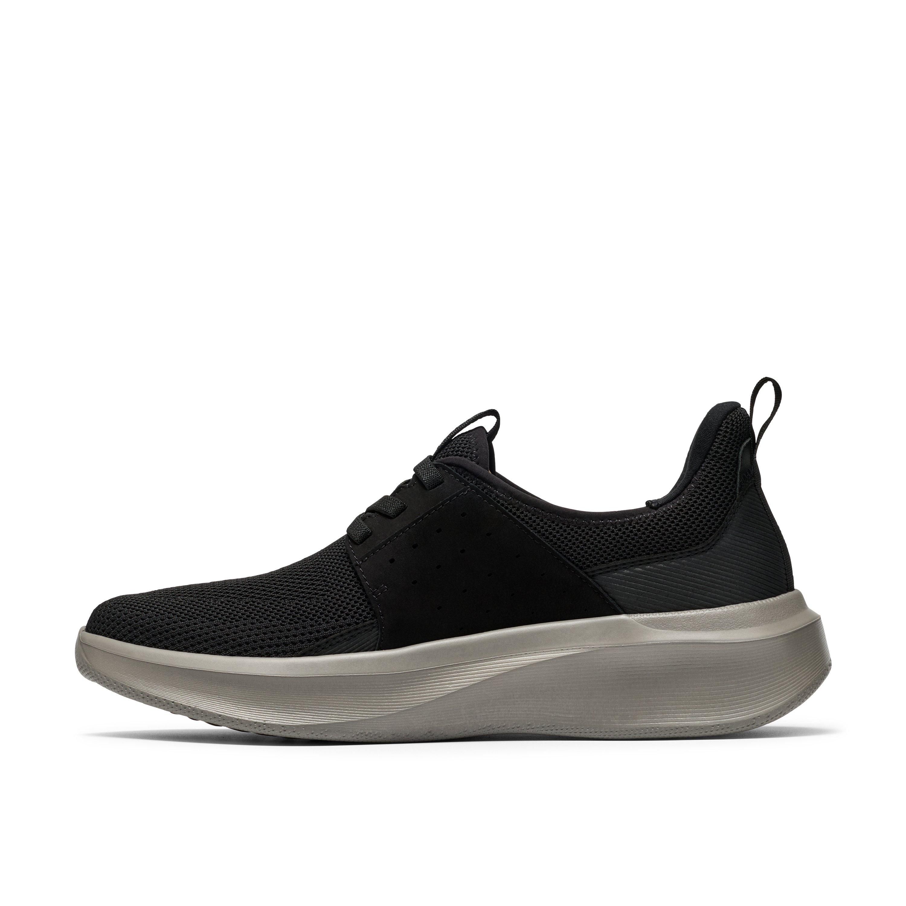 Clarks Solevana Easy Black Trainers,Lace Up