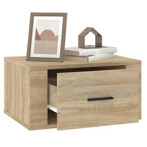 NNEVL Wall-mounted Bedside Cabinets 2 pcs Sonoma Oak 50x36x25 cm