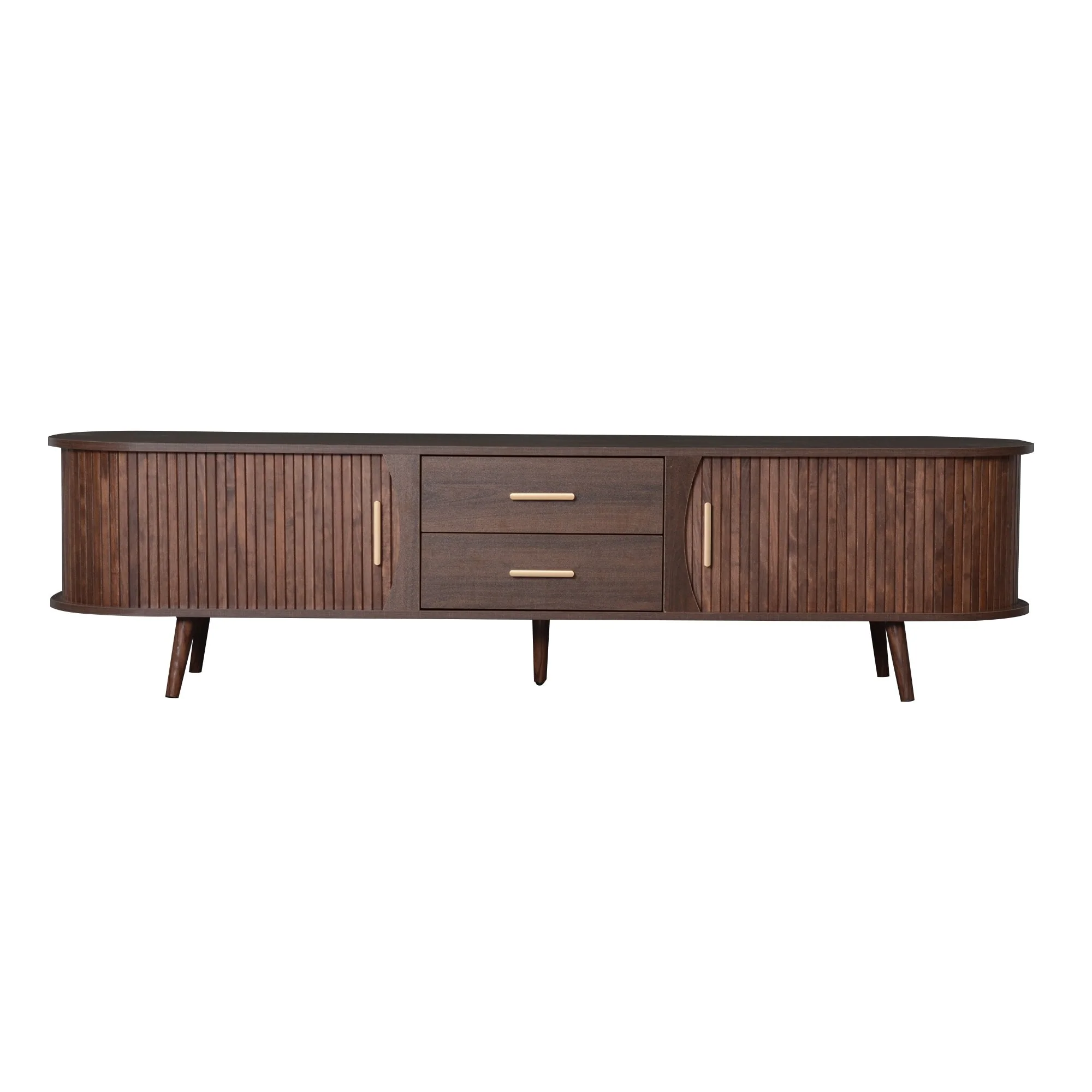 Mid-Century Modern TV Stand with 2 Drawers for 80 TV