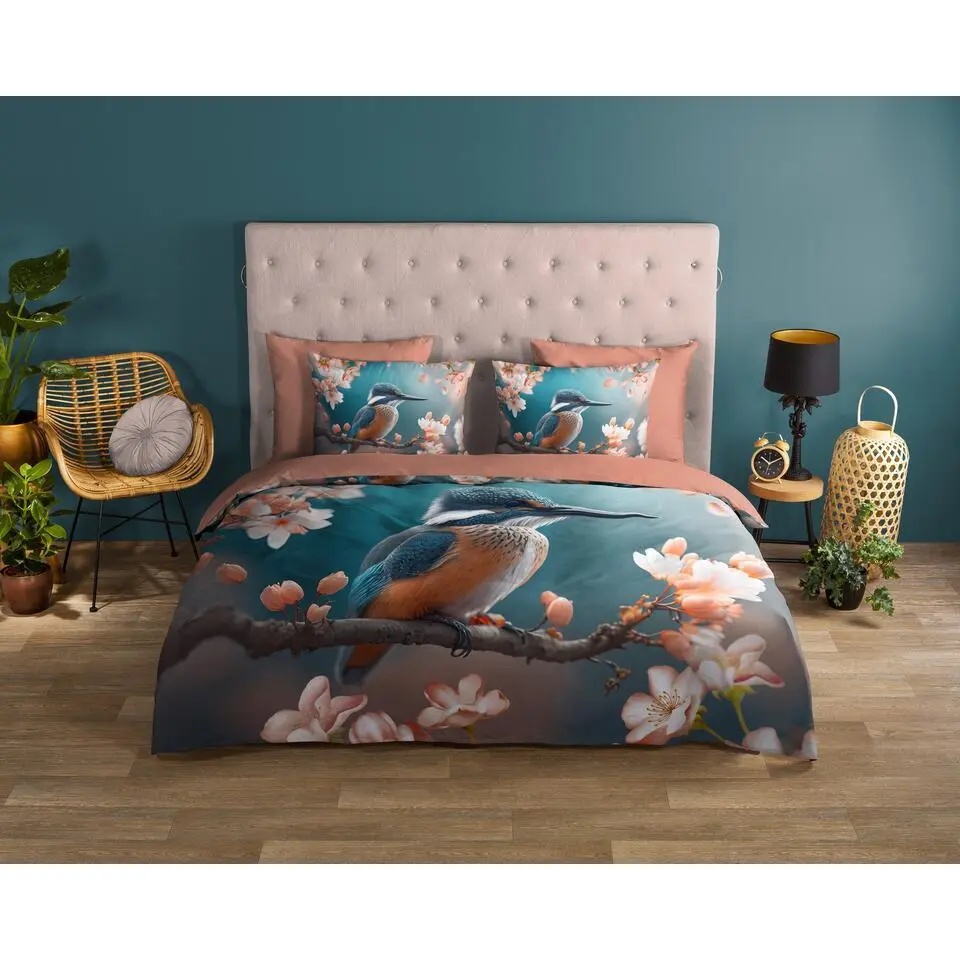 Good Morning IJsvogel Dekbedovertrek Blauw-1-persoons (140 x 200/220 cm)