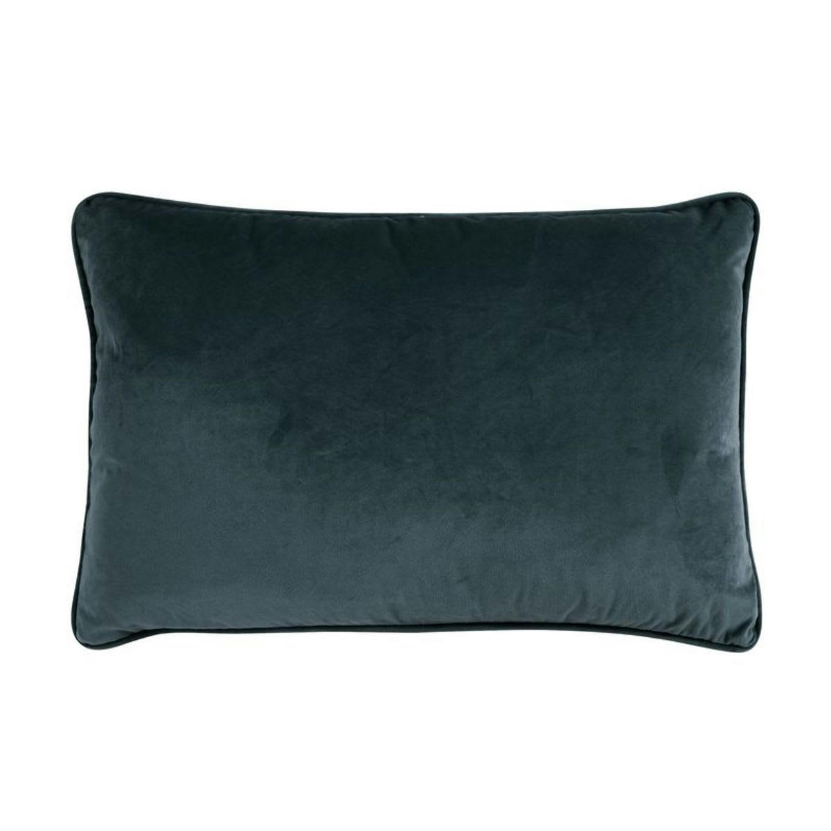VELOURS - Coussin en velours gris 60x40