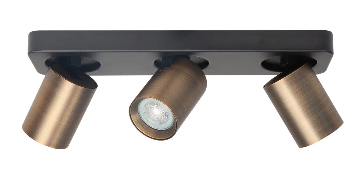 Highlight spot Oliver - 3 lichts - 35 x 13  cm - zwart brons