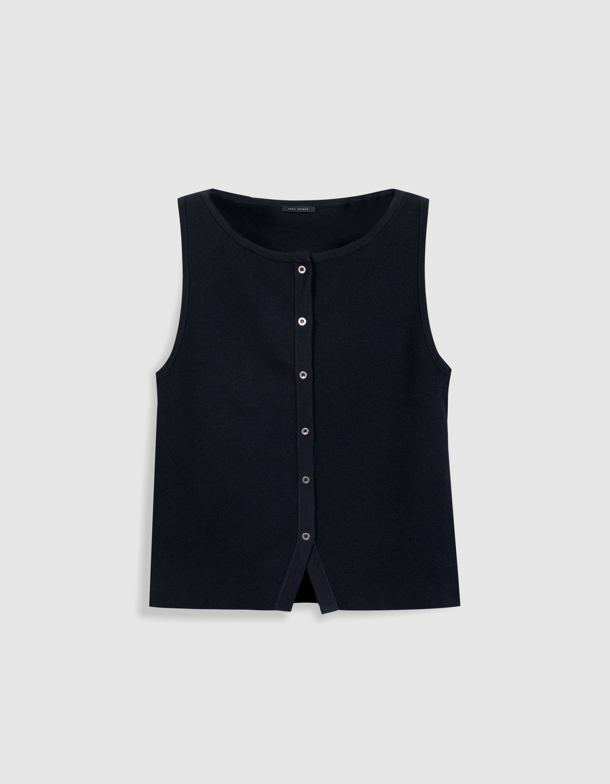 Cardigan sans manches marine tricot Femme