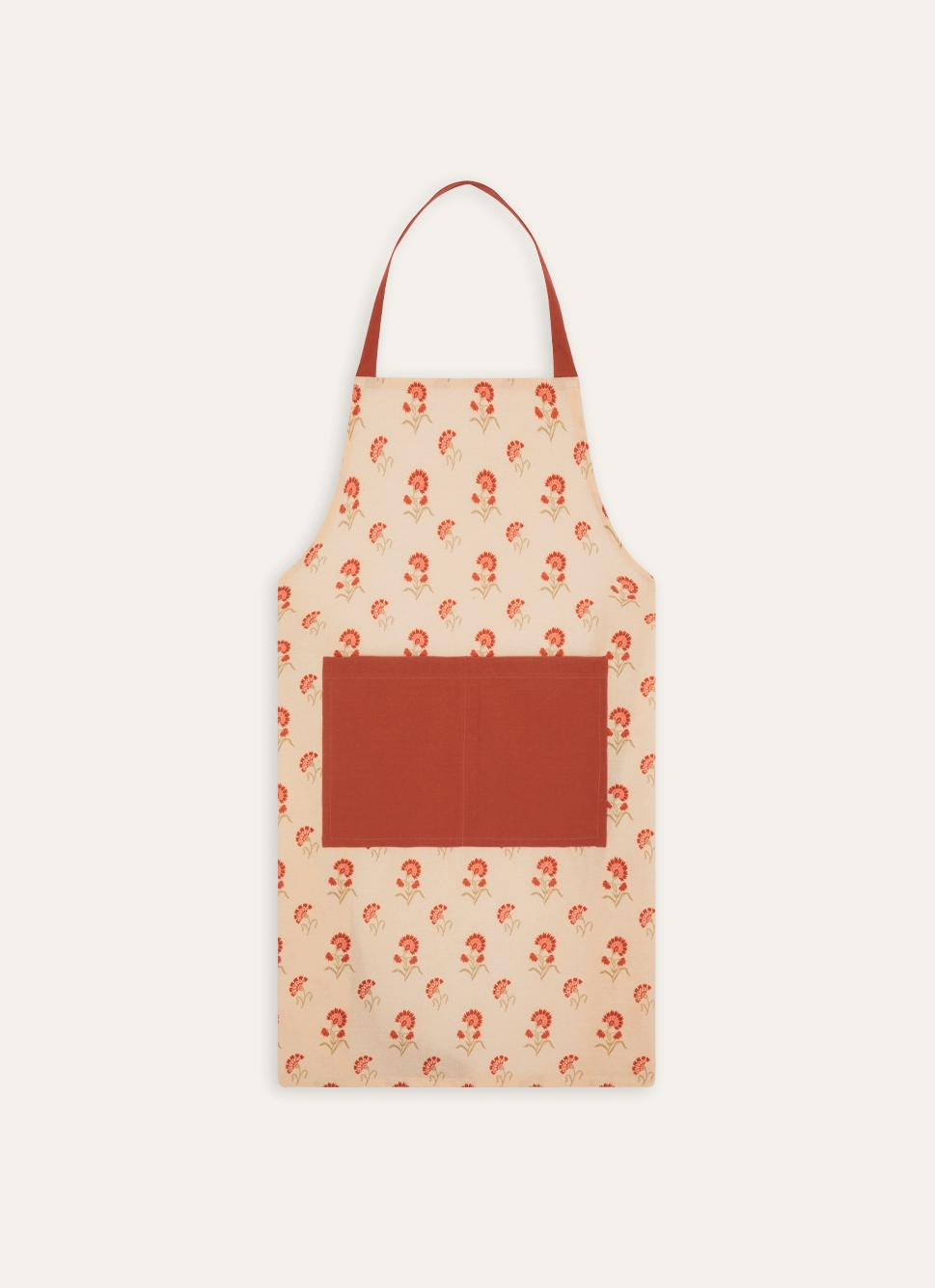 TABLIER EN COTON IMPRIMÉ à MOTIF DE FLEURS MULTICOLORE