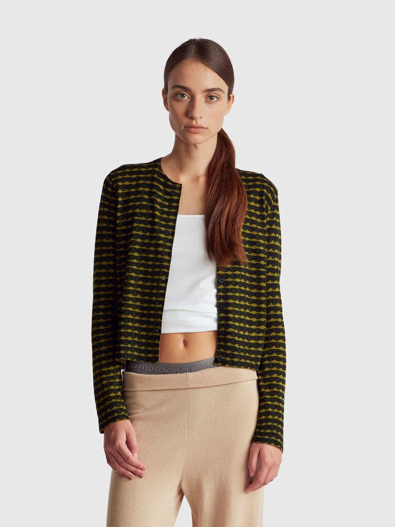 Cardigan with graphic print