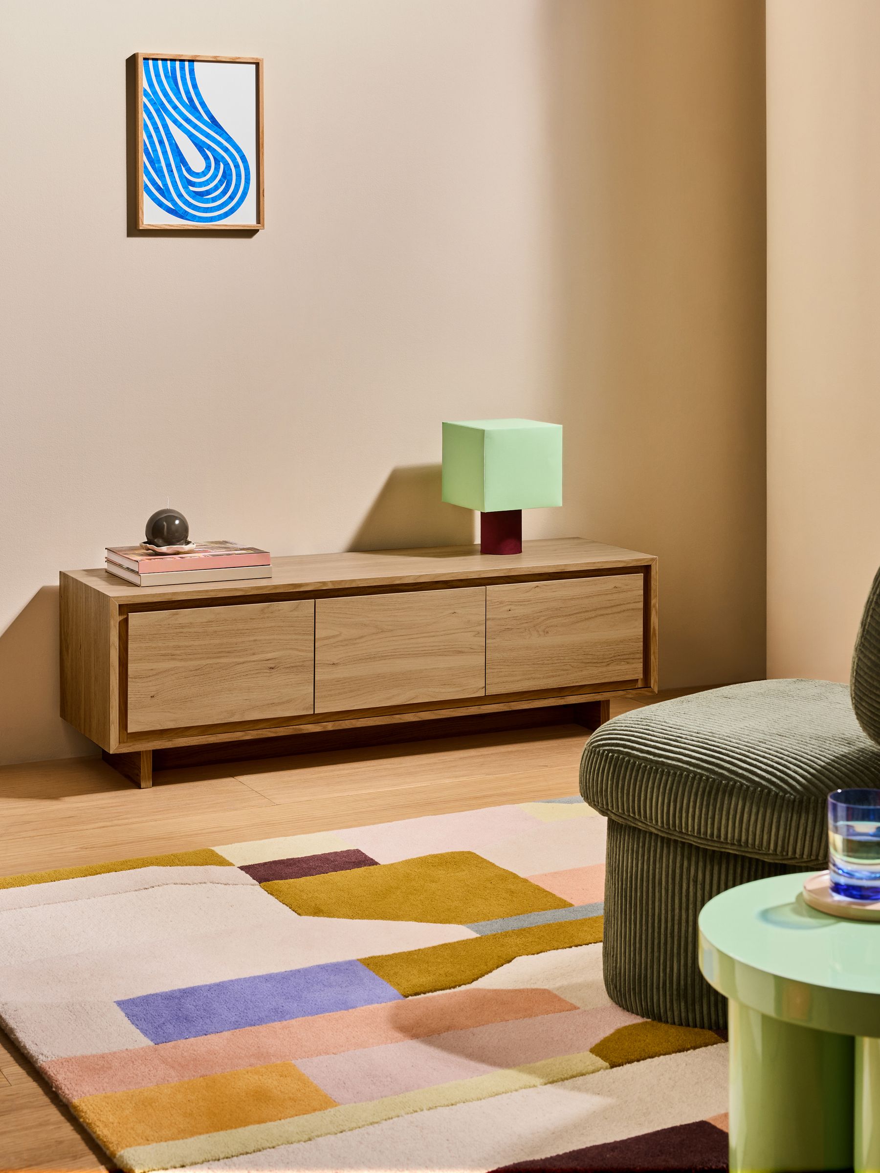 Kaci Wide Up to 50 Inch TV Unit in Oak Effect