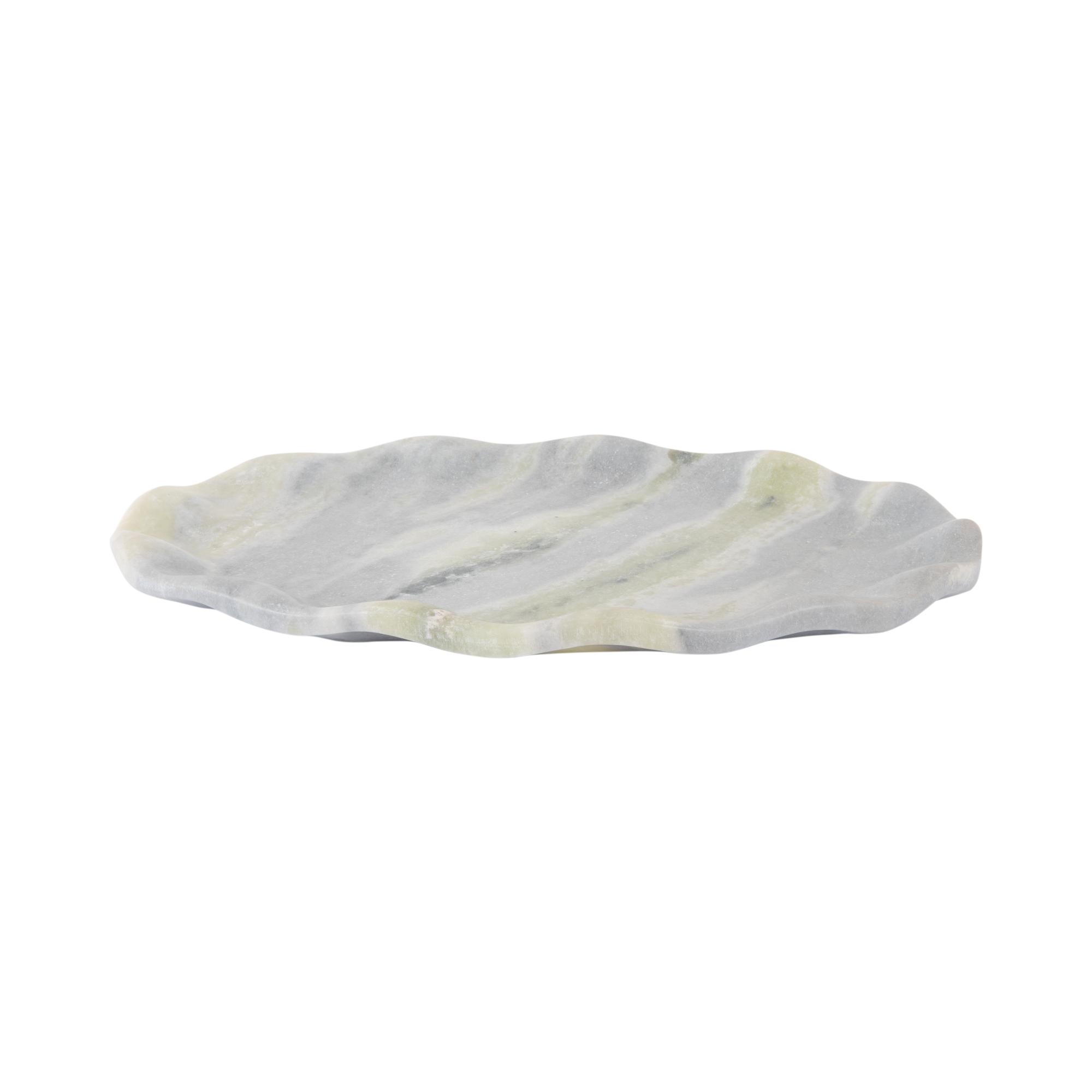 Present Time dienblad Waved Oval Medium - Himalaya groen - groen - 31x21x3cm