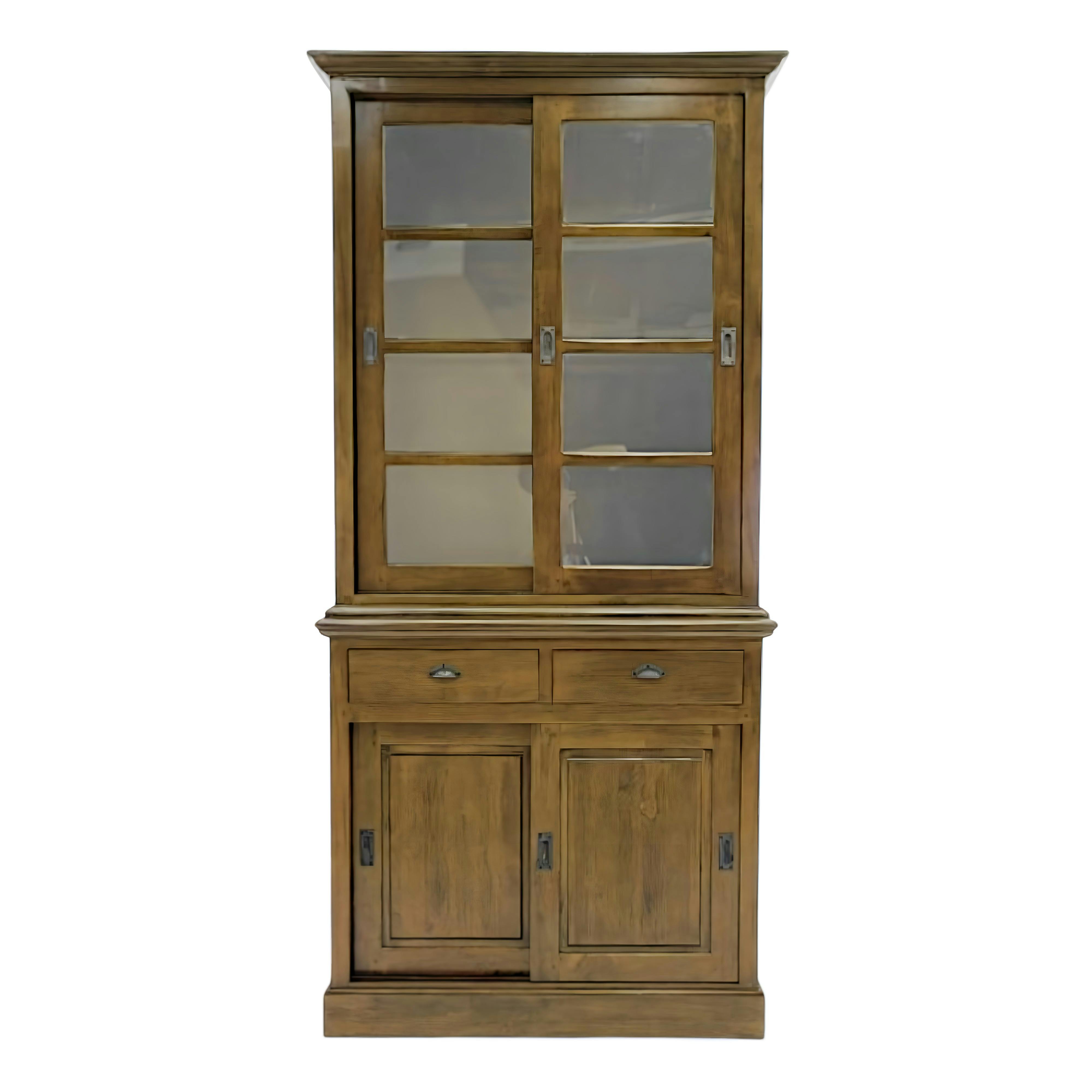 Vaisselier portes vitrées coulissantes 106x220cm TRADITION