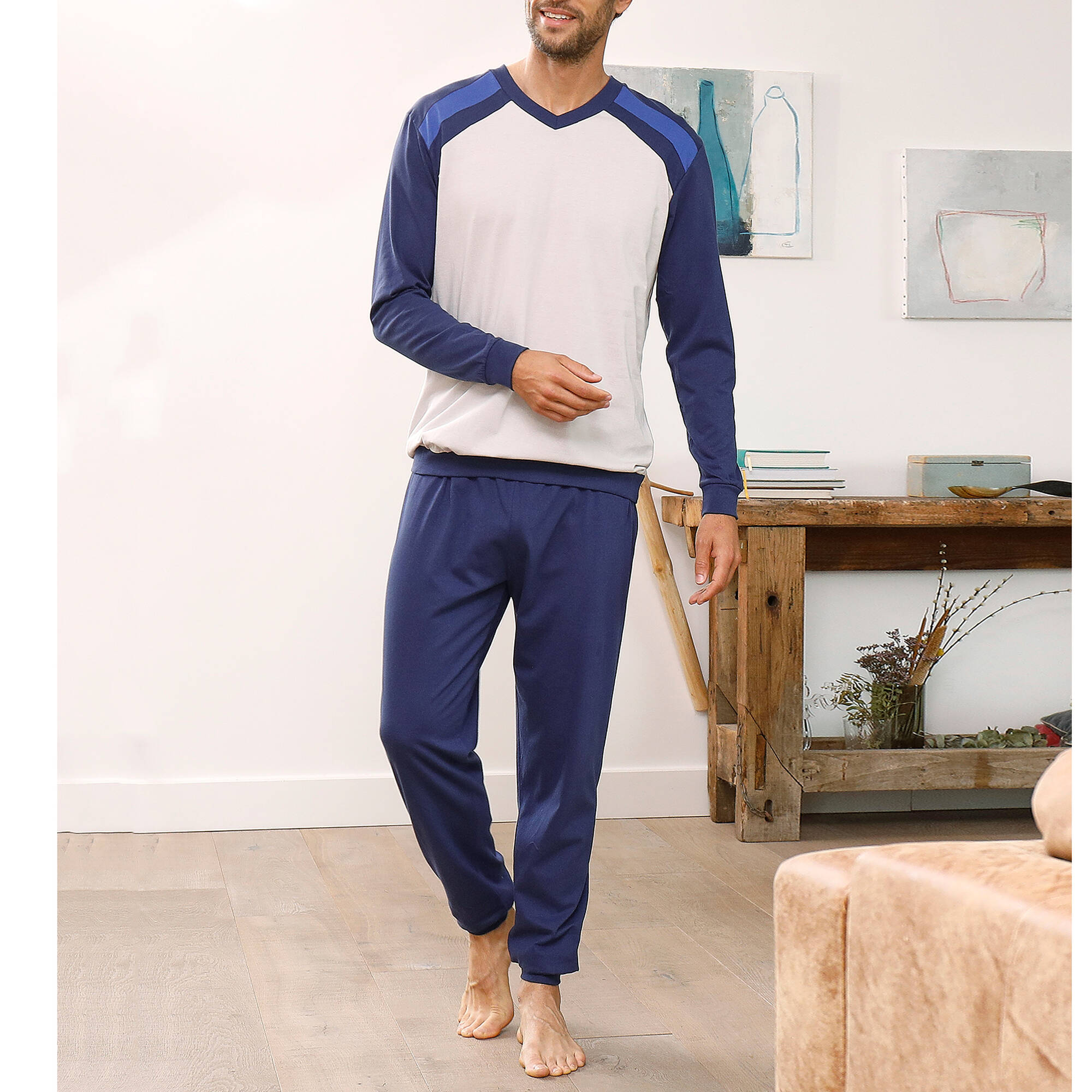 Pyjama pantalong tricolore - lot de 2