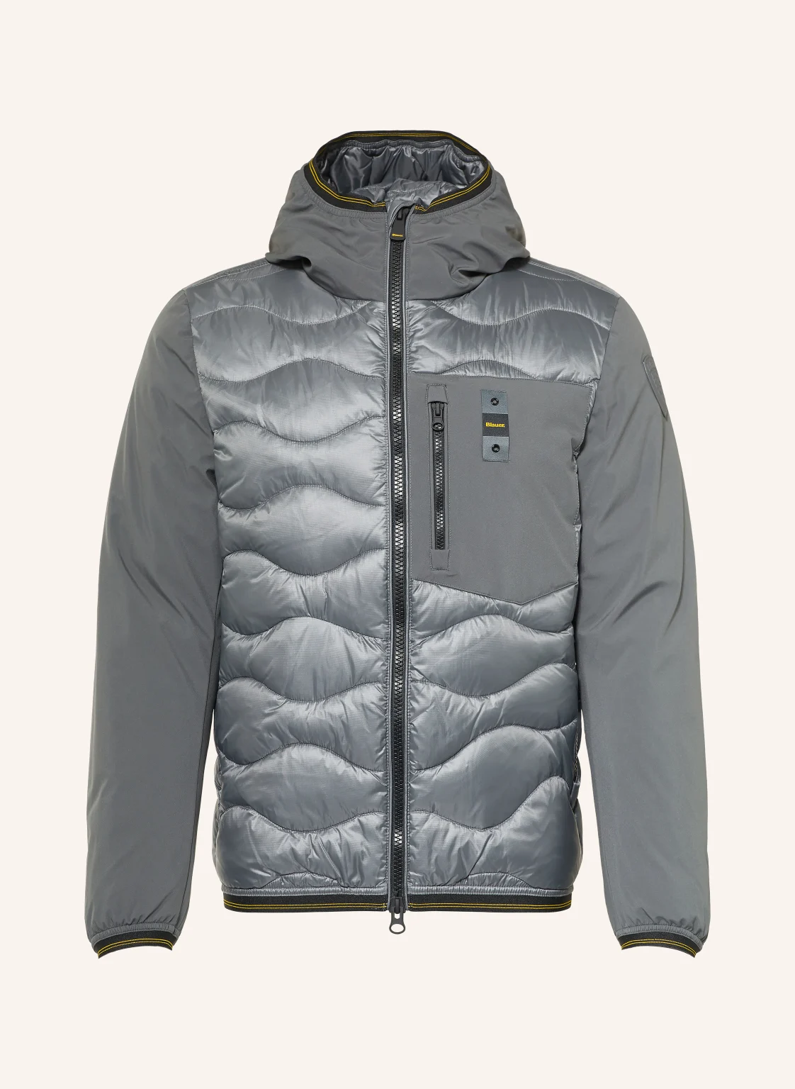 Blauer Lightweight-Daunenjacke ALBERT im Materialmix