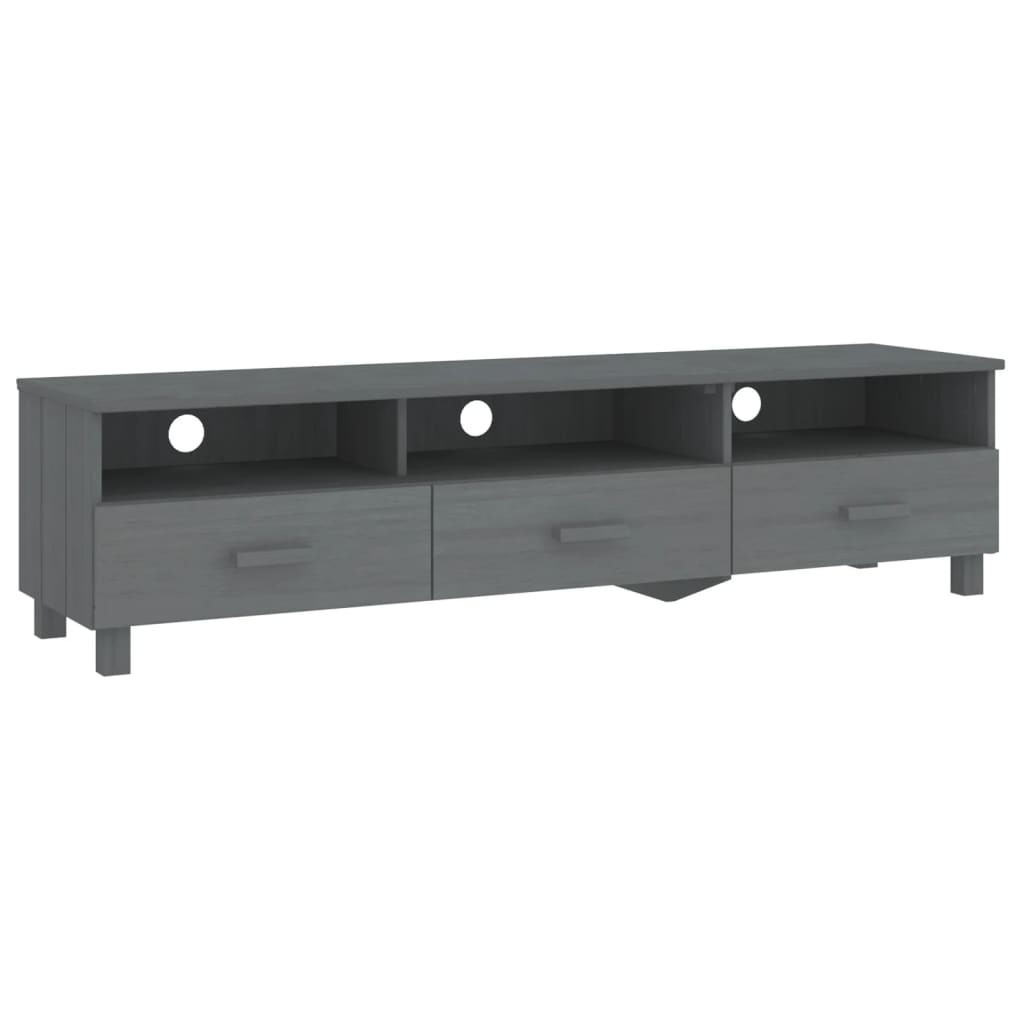 Szafka pod TV ciemnoszara 158x40x40 cm drewno sosnowe