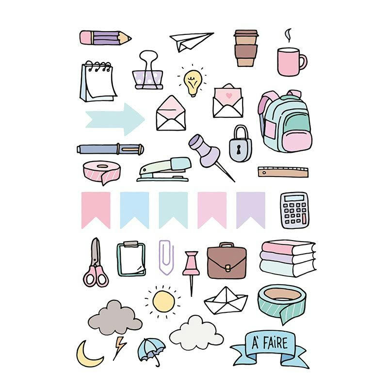 BUREAU - Décalcomanies pour planner bureau