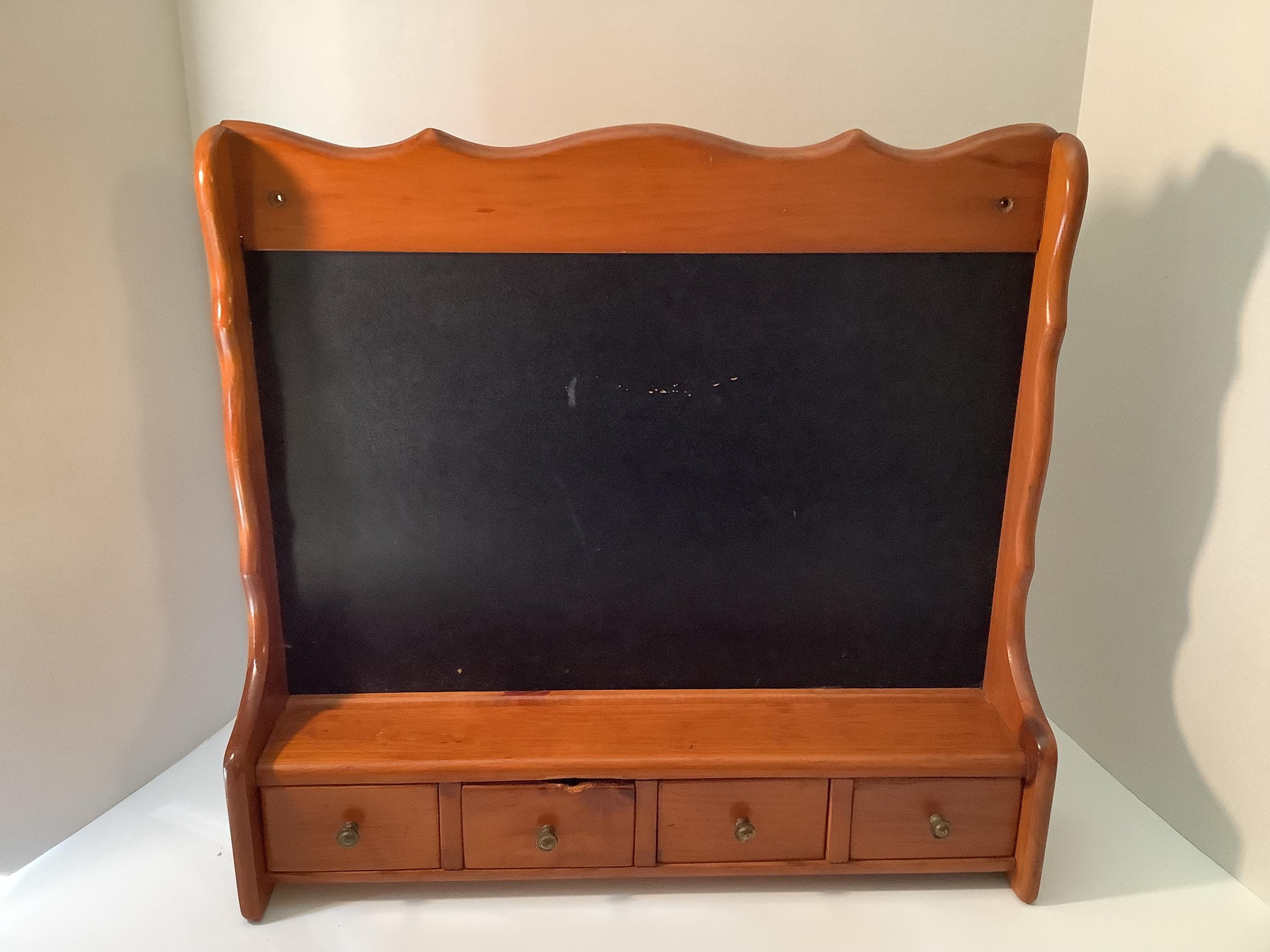 Wood Tabletop/Wall Hanging Chalkboard with Drawers