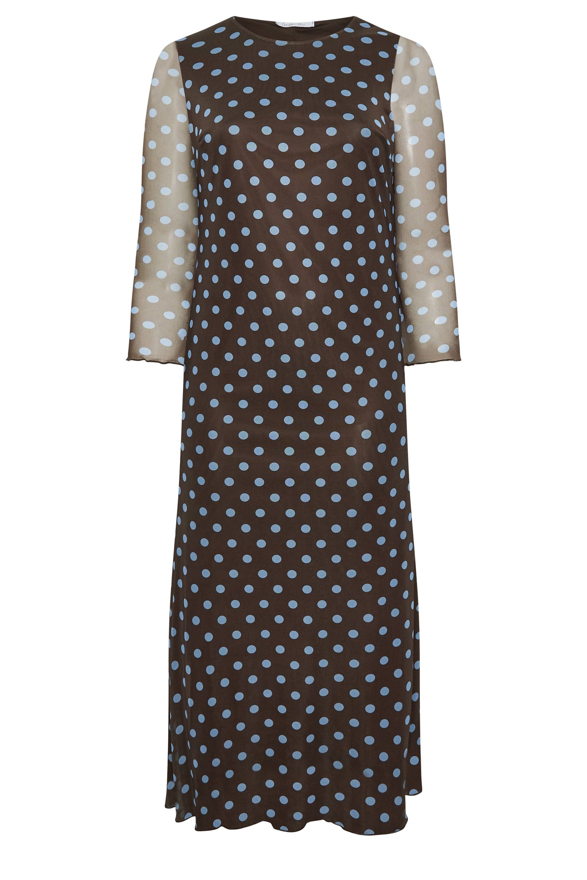 Yours Polka Dot Mesh Maxi Dress