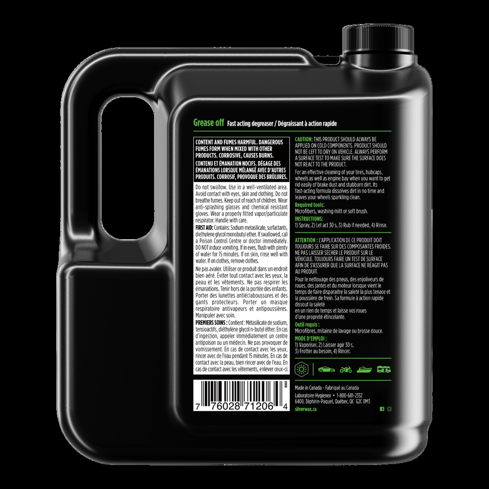 Silverwax Grease Off Fast-Acting Car Degreaser Spray, 4-L