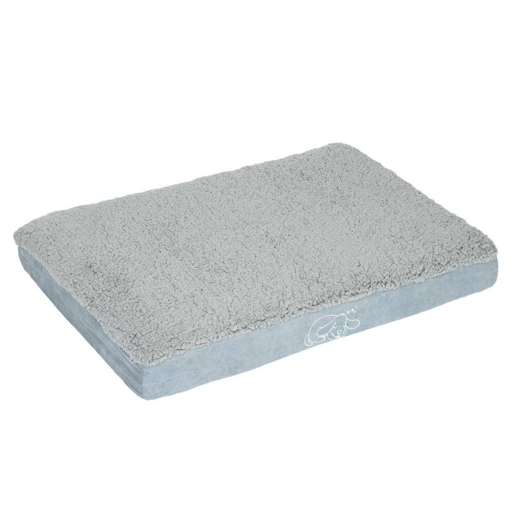 Rectangular Memory Foam Dog Bed - Grey