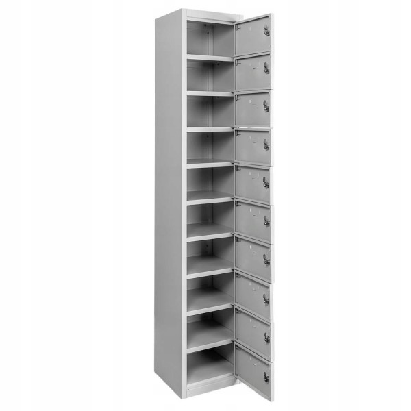 Szafka Metalowa Skrytkowa Śniadaniowa BHP 180x32,5x30cm Szara Mega-M