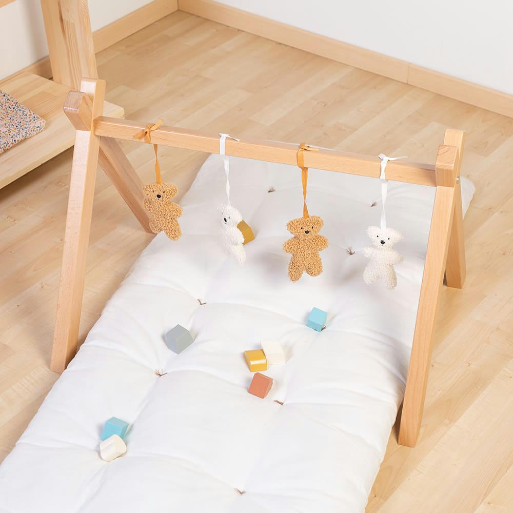 - Jouets pour arche d'activités Teddy beige et écru (4 pièces)