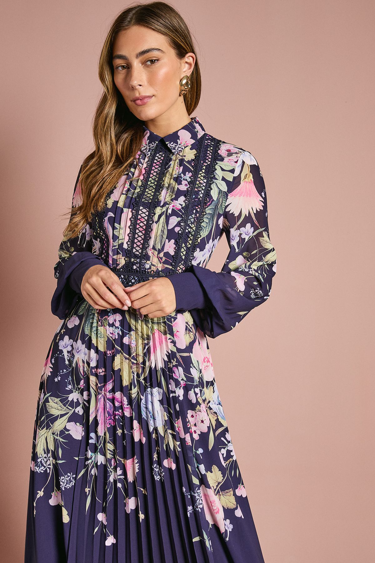 Coast Placement Print Collared Shirt Dress