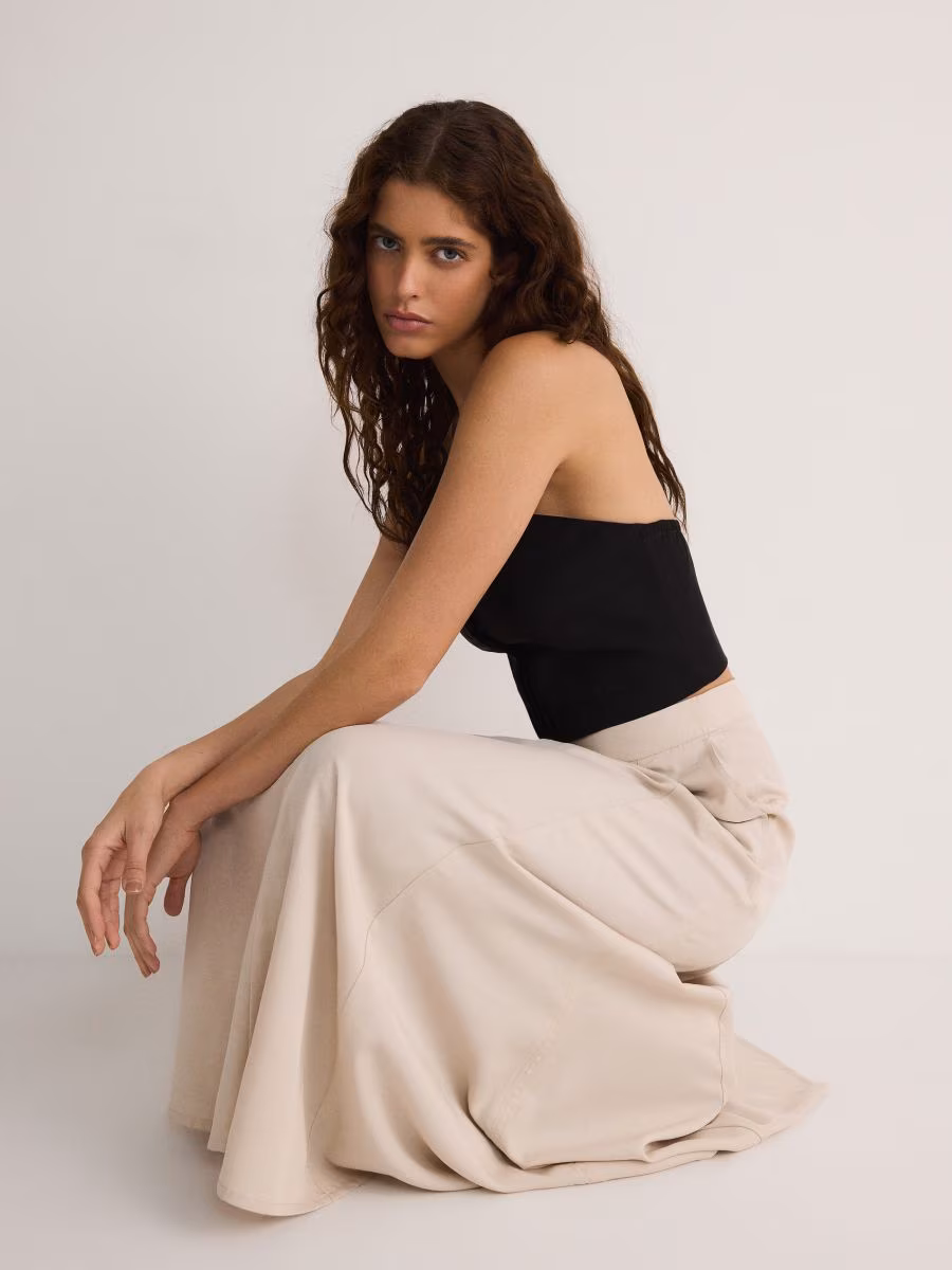 Lyocell Rich Maxi Skirt With Viscose Blend