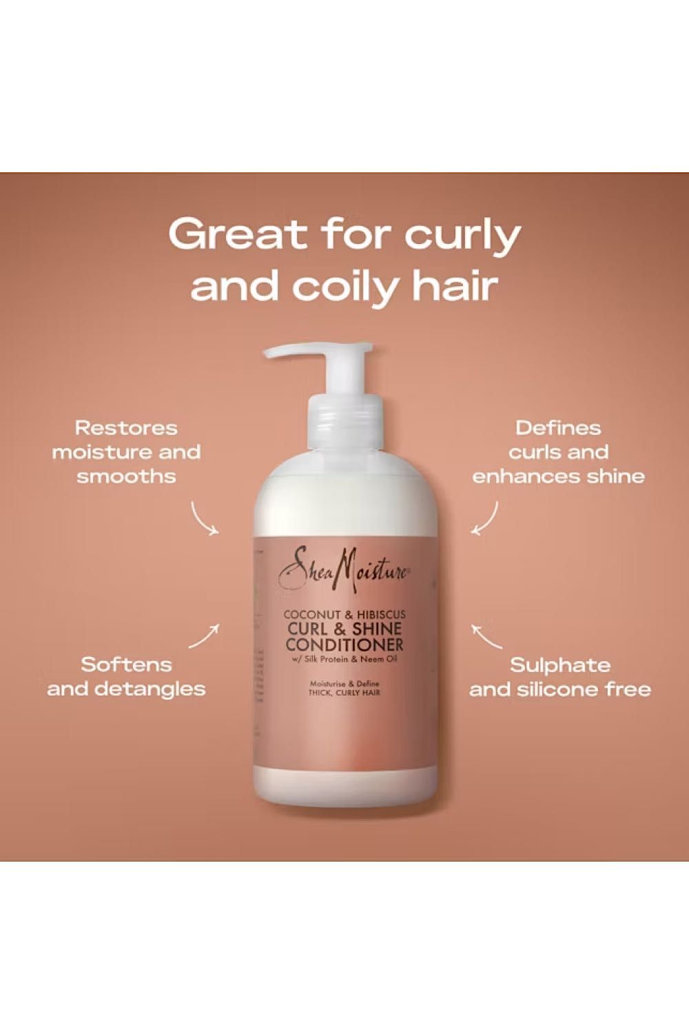 Shea Moisture Coconut & Hibiscus Curl and Shine Conditioner 384ml