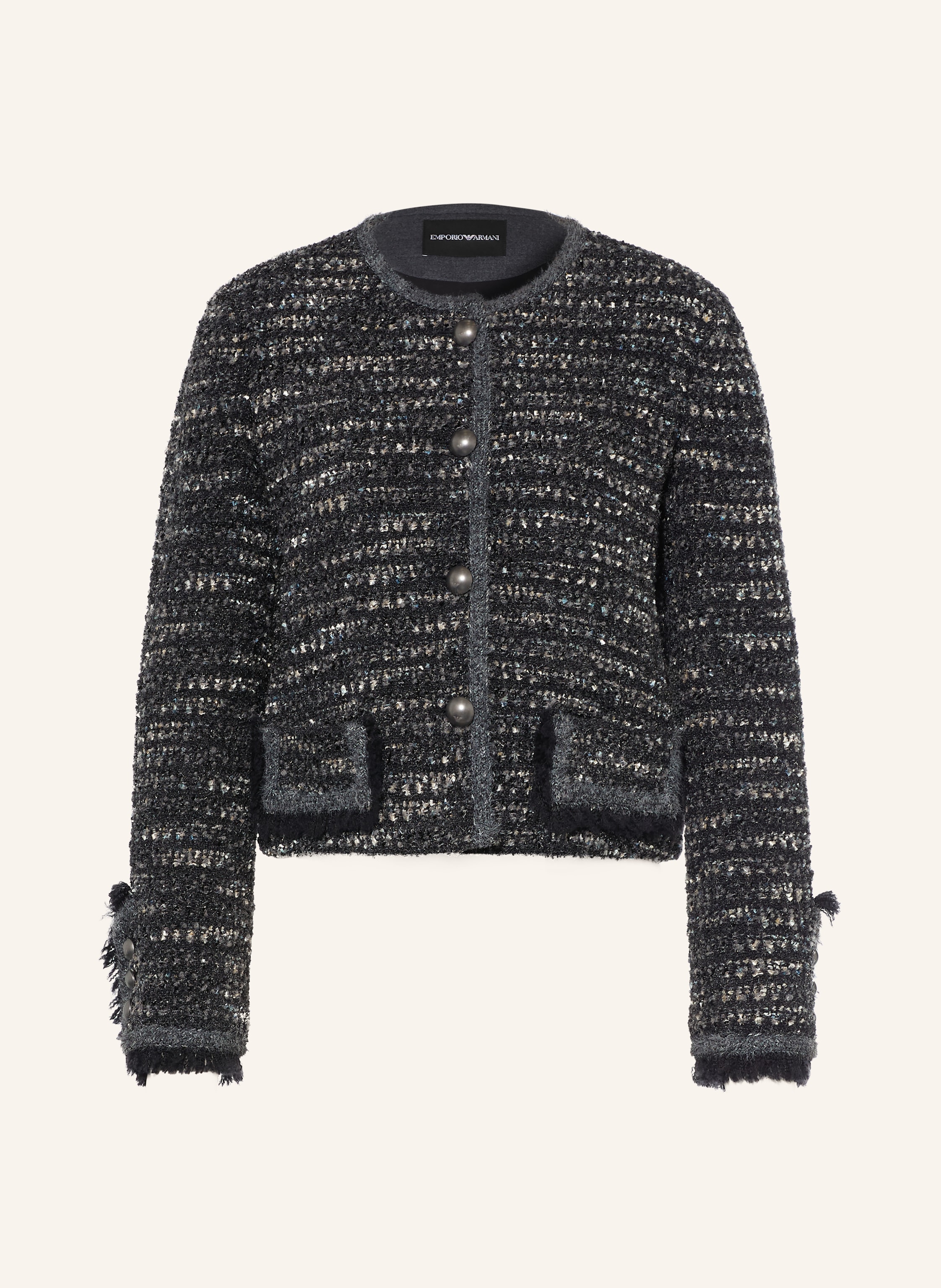 EMPORIO ARMANI Kastenjacke aus Bouclé mit Glitzergarn