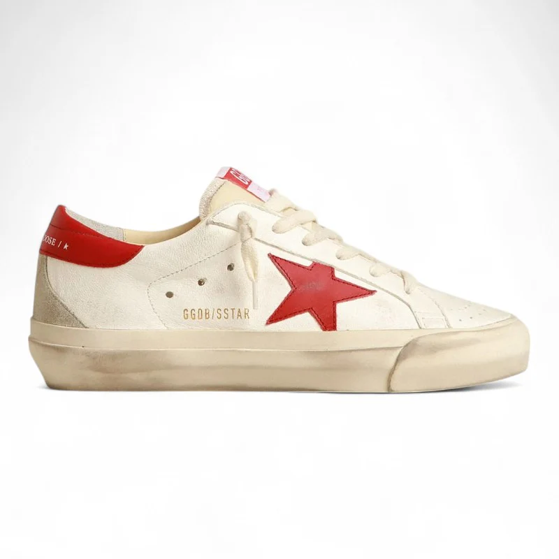 Super-Star LTD sneakers in nappa leather with a bold red star and matching heel tab