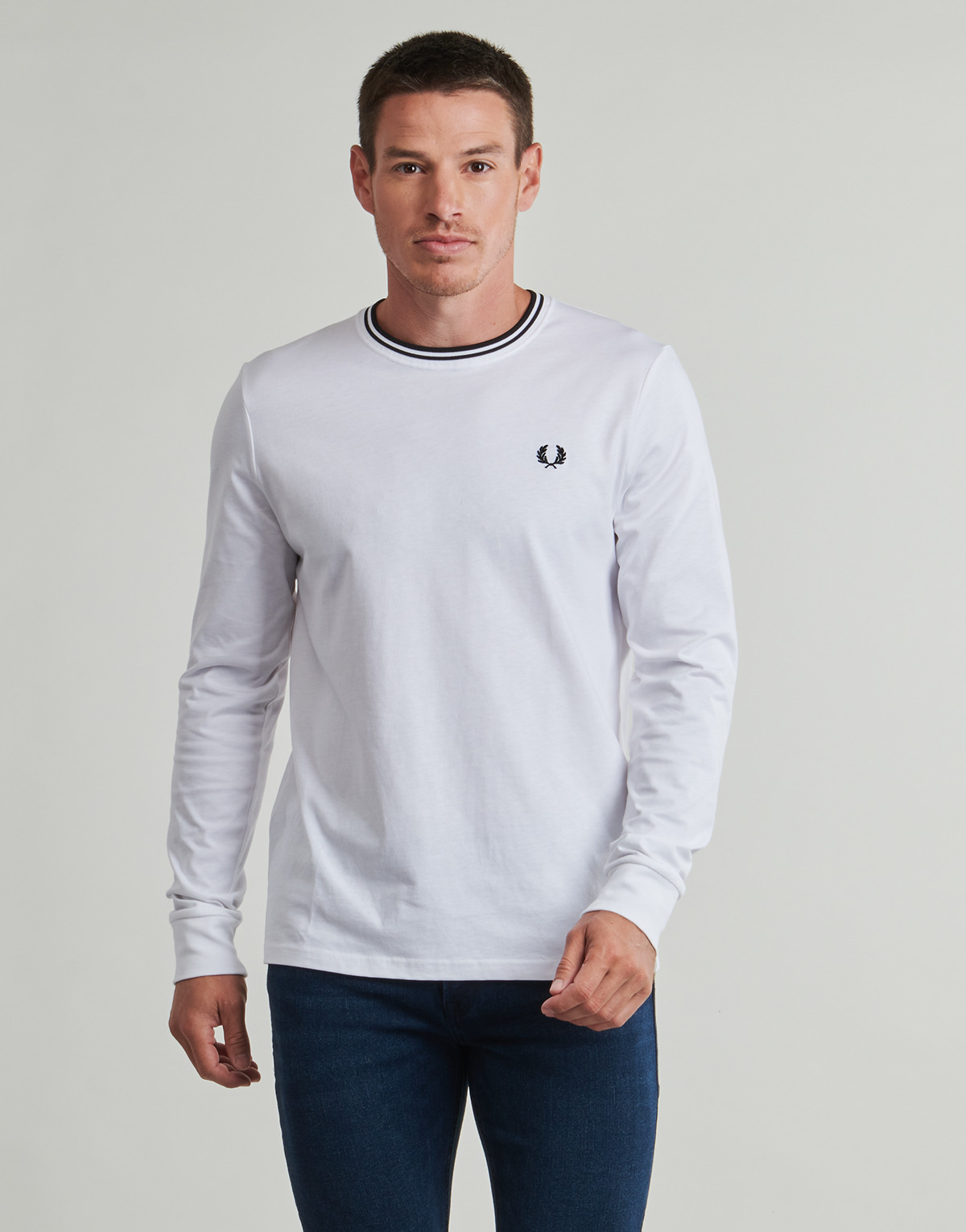 Fred Perry - LS TWIN TIPPED T-SHIRT - White