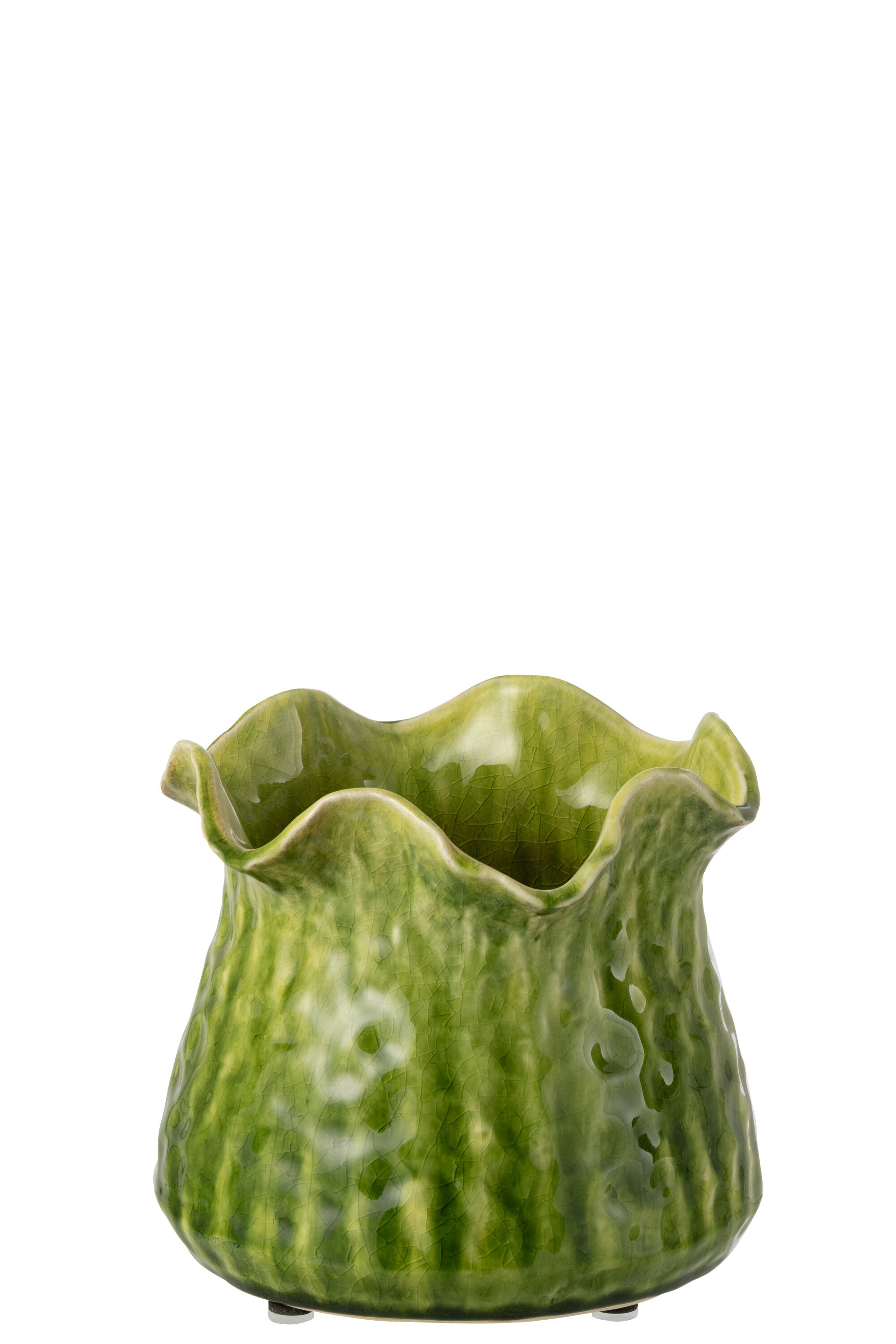 J-Line bloempot Ronny Onregelmatig - keramiek - groen - large