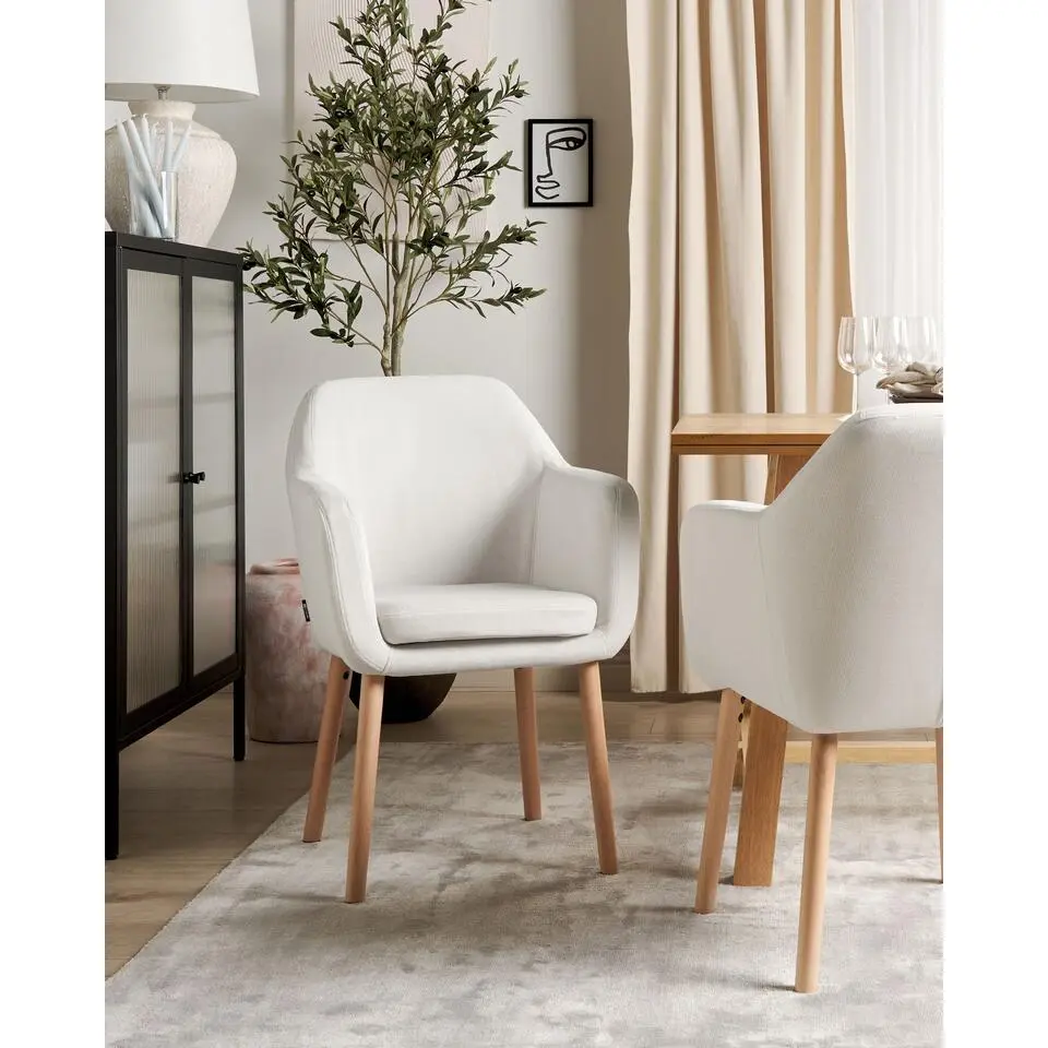 YORKVILLE II - Eetkamerstoel - Wit - Fluweel