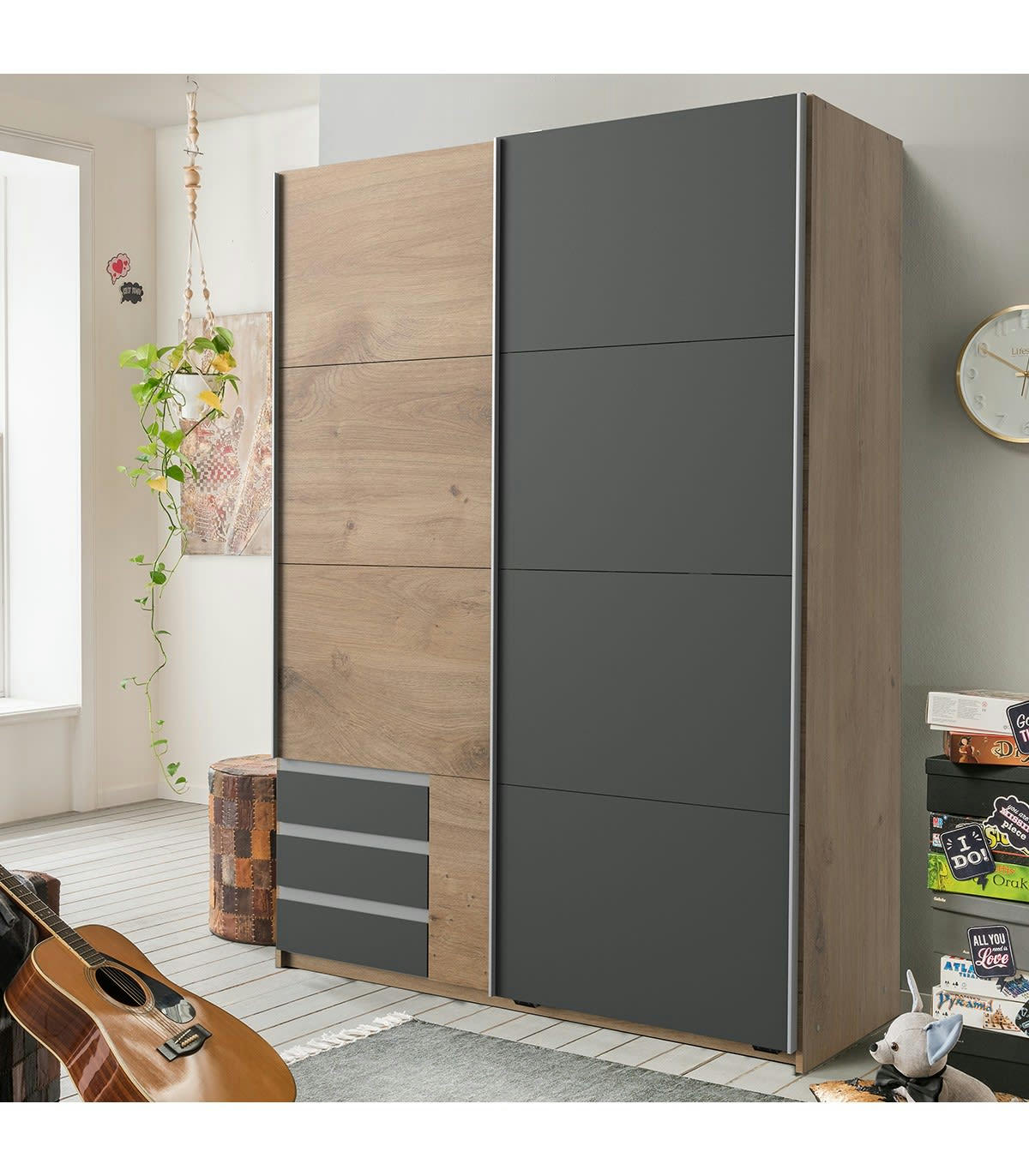 - Armoire 2 portes coulissantes - L135 cm