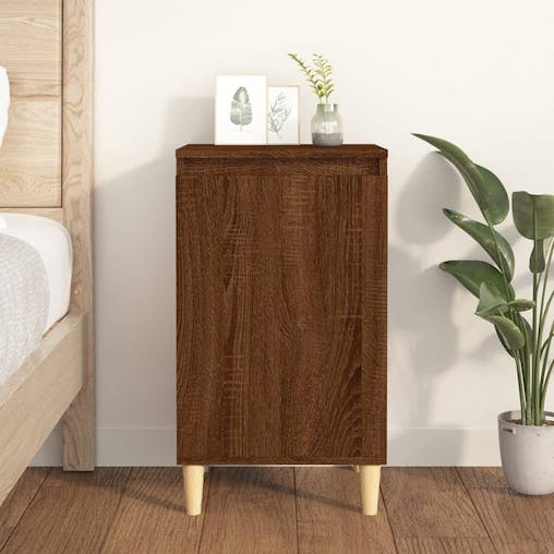 NNEVL Bedside Cabinet Brown Oak 40x35x70 cm Engineered Wood