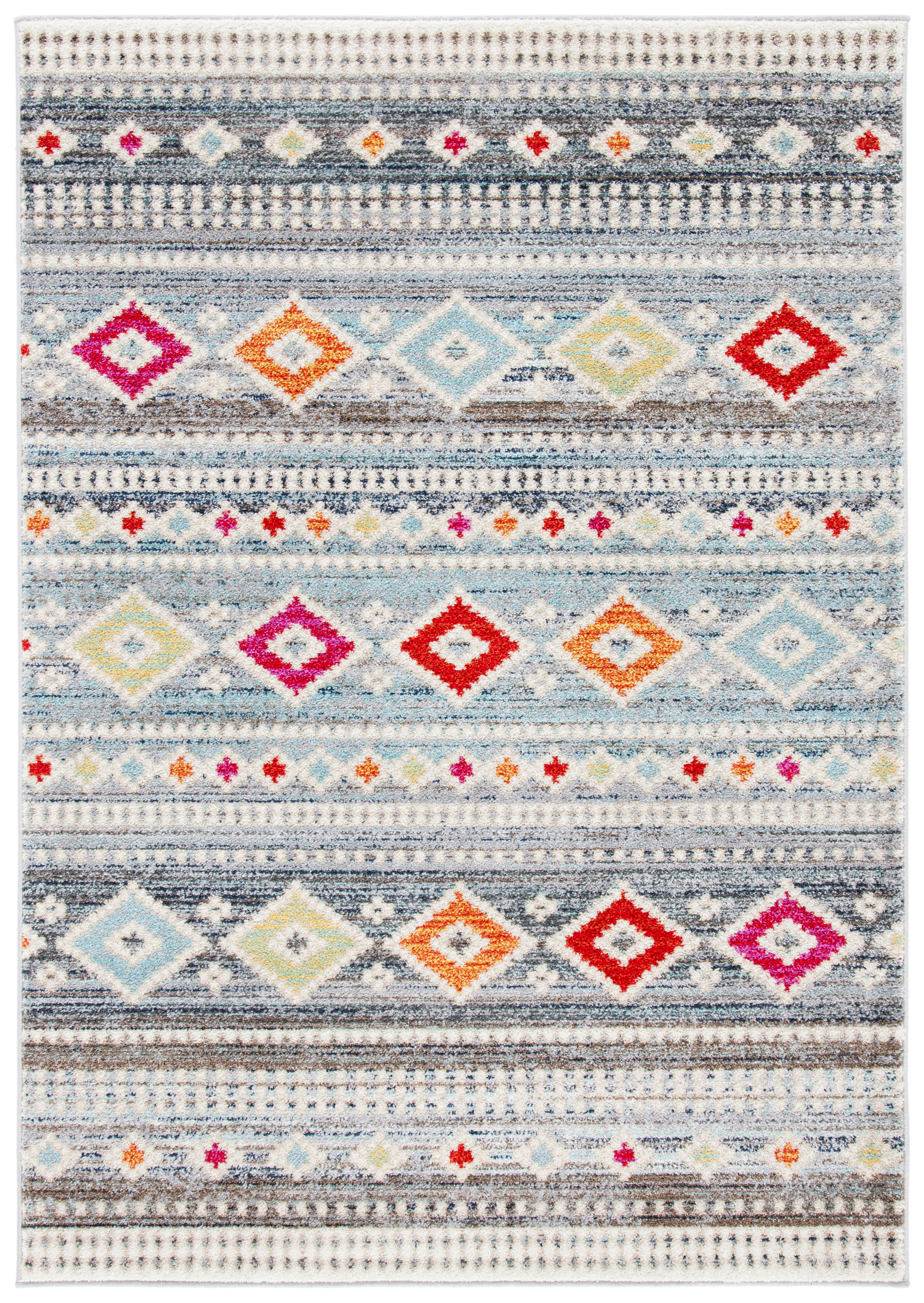 ADIRONDACK - Tapis de salon interieur en gris clair & ivoire, 91 x 152 cm