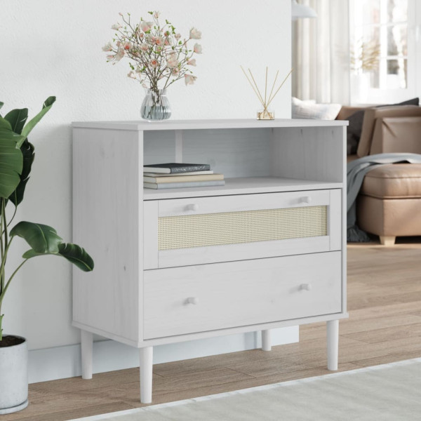 Szafka Biała z Szufladami 80x40x80 cm do Salonu Pokoju Sypialni