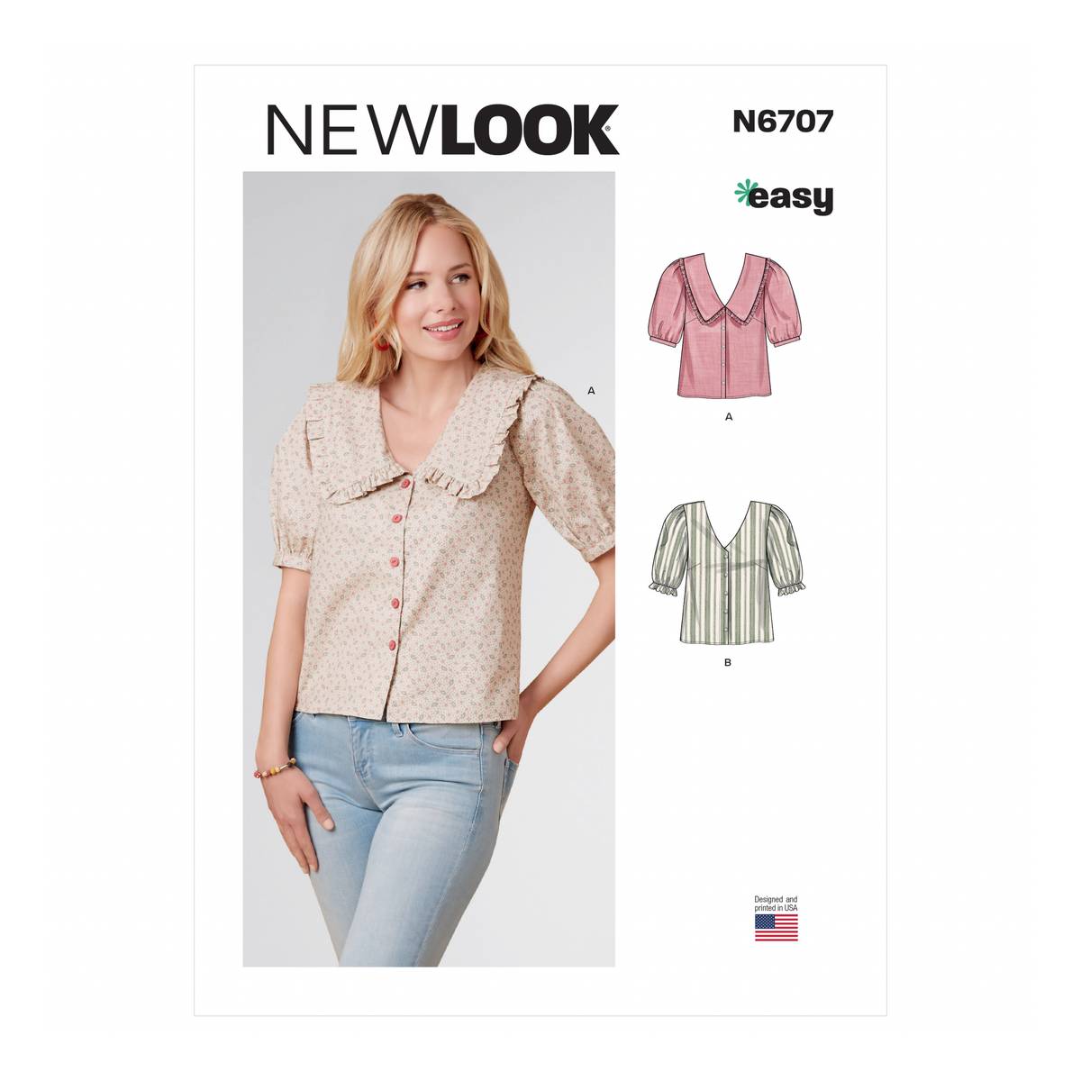 New Look Women's Top Sewing Pattern 6707 (4-16)